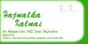 hajnalka kalnai business card